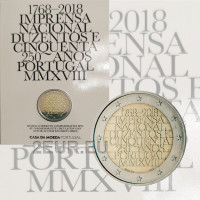 Portugal 2 euros BU 2018 - 250 Aniversario de la Imprenta Nacional INCM