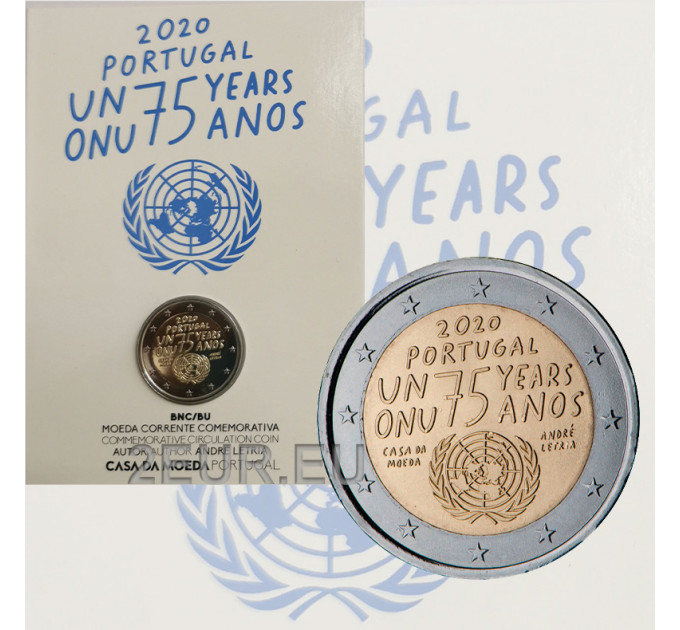Portugal 2 euro BU 2020 - 75 Years United Nations for 20.50 € ✅