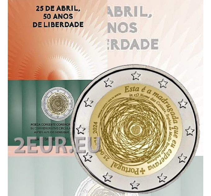 Portugal 2 euros BU 2024 - 50 aniversario de la Revolución de los Claveles por 14.50 € ✅