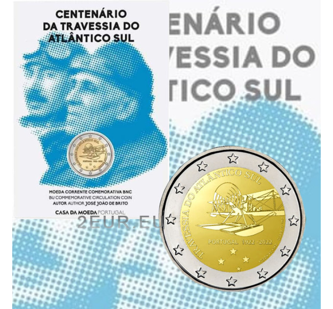 Portugal 2 euro BU 2022 - 100th anniversary of the first South Atlantic air crossing for 18.50 € ✅