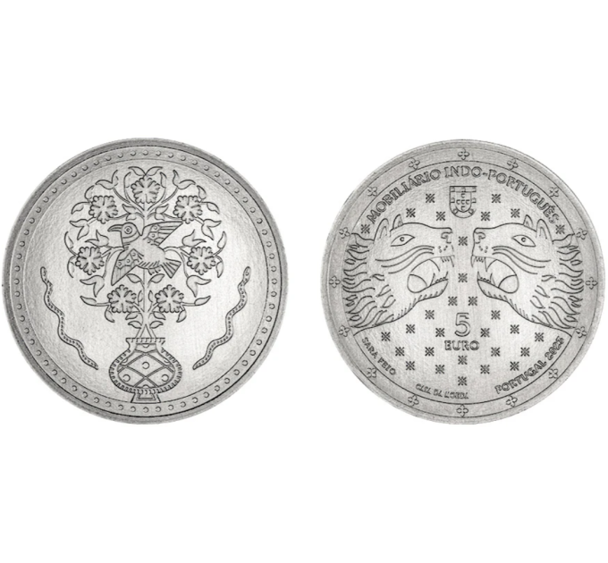 Portugal 5 euros UNC 2023 - muebles indo-portugueses por 9.00 € ✅