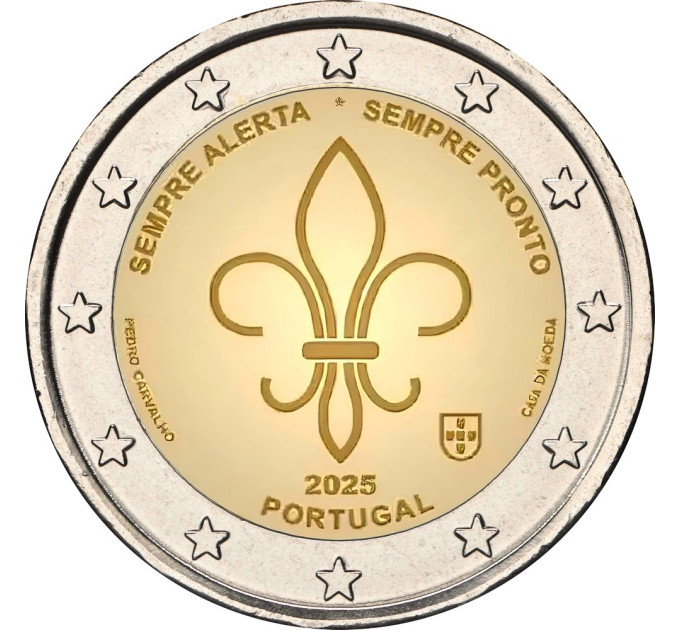 Portugal 2 euros UNC rollo 2025 - Escultismo mundial por 65.00 € ✅