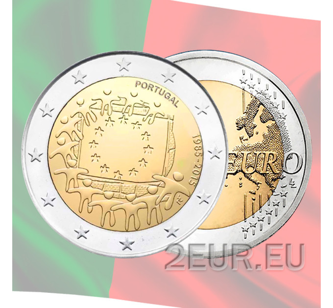 Portugal 2 euros UNC 2015 - 30 Aniversario de la Bandera UE por 6.20 € ✅