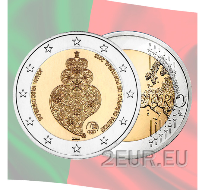 Portugal 2 euros UNC 2016 - Selección portuguesa participante en los Juegos Olímpicos de Río por 6.80 € ✅
