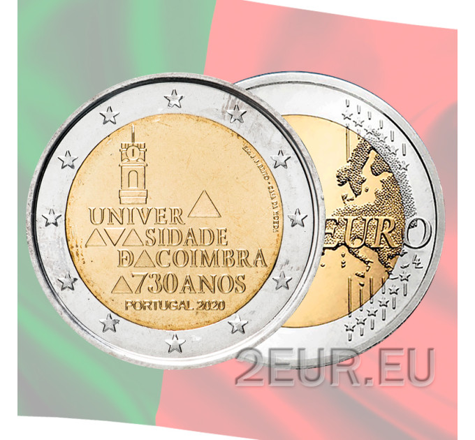 Portugal 2 euros UNC 2020 - 730 Años Universidad de Coimbra por 6.00 € ✅
