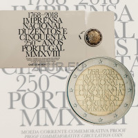 Portugal 2 euro proof 2018 - 250th Anniversary of the National Printing Office INCM Portugal 2 euro proof 2018 - 250th Anniversary of the National Printing Office INCM