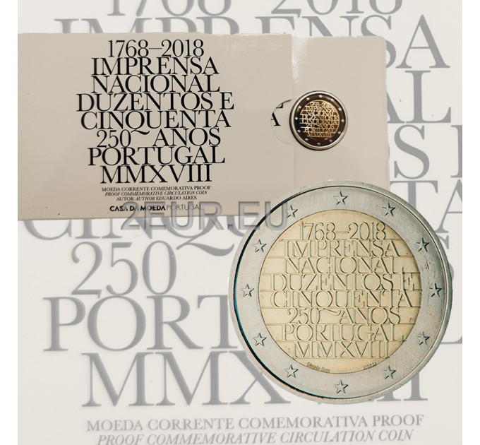 Portugal 2 euro proof 2018 - 250th Anniversary of the National Printing Office INCM for 34.50 € ✅