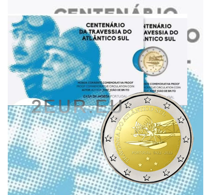 Portugal 2 euro proof 2022 - 100th anniversary of the first South Atlantic air crossing for 27.50 € ✅