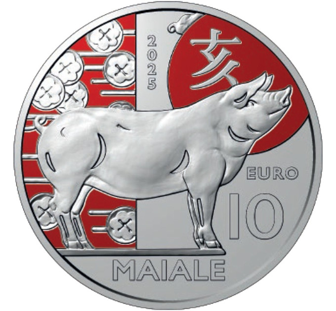 San Marino 10 euros BU 2025 - Calendario lunar chino - "Cerda" por 13.50 € ✅