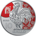 San Marino 10 euros BU 2025 - Calendario lunar chino - "Gallo" por 13.50 € ✅