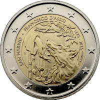 San Marino 2 euro Proof 2026 - 800th anniversary of the death of Francis of Assisi