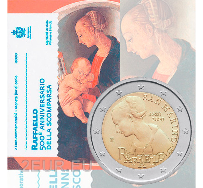 San Marino 2 euro BU 2020 - 500th Anniversary of the Death of Raffael for 105.00 € ✅