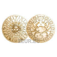 San Marino 5 euro UNC 2019 - "Signos del Zodíaco - Cáncer"