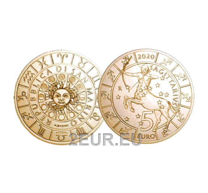 San Marino 5 euro UNC 2020 - "Zodiac Signs - Sagittarius" for 8.50 € ✅
