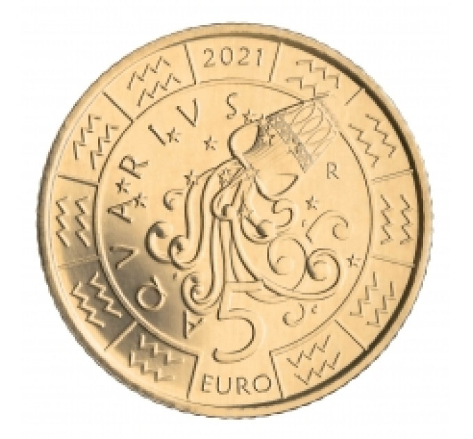 San Marino 5 euro UNC 2021 - "Zodiaco Acuario" por 7.50 € ✅
