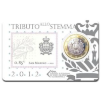 San Marino 1 EURO BU 2012 - 1 EURO + STAMP San Marino 1 EURO BU 2012 - 1 EURO + STAMP