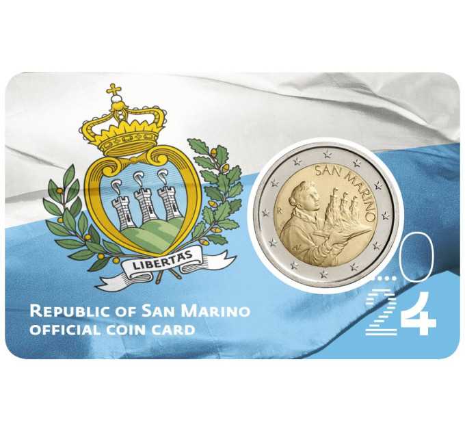 San Marino 2 EURO BU 2024 - Bandera de la República de San Marino por 9.00 € ✅