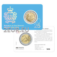 San Marino 2 EURO BU 2025 - Escudo de armas de la República de San Marino