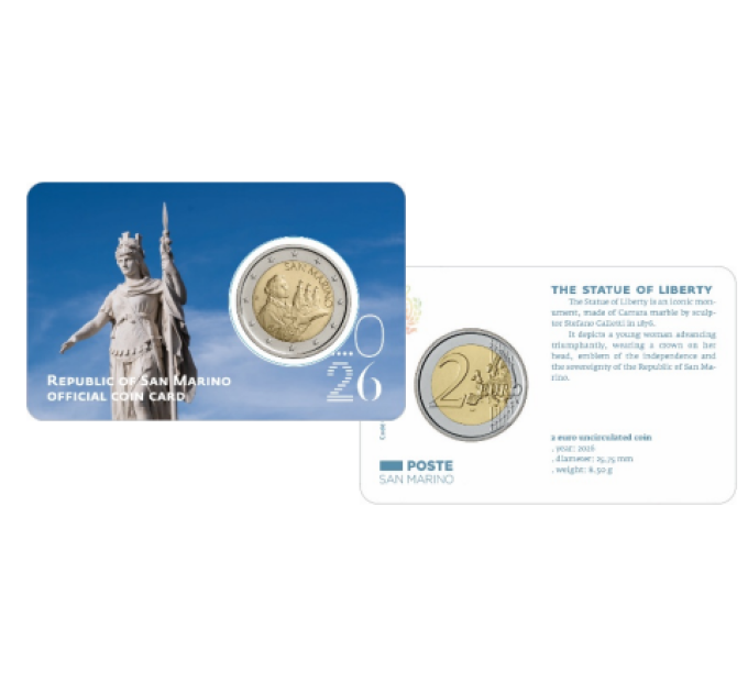 San Marino 2 EURO BU 2026 - 150th anniversary of the Statue of Liberty for 8.50 € ✅
