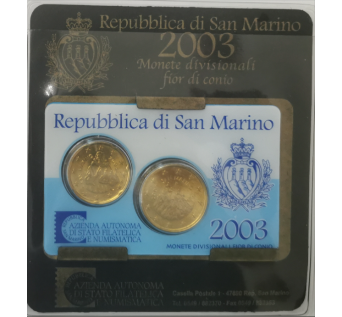 San Marino BU 2003 - 20+50 cent por 9.50 € ✅