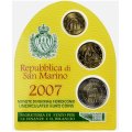 San Marino BU 2007 - 10 Cent and 20 Cent and 2 Euro for 28.50 € ✅