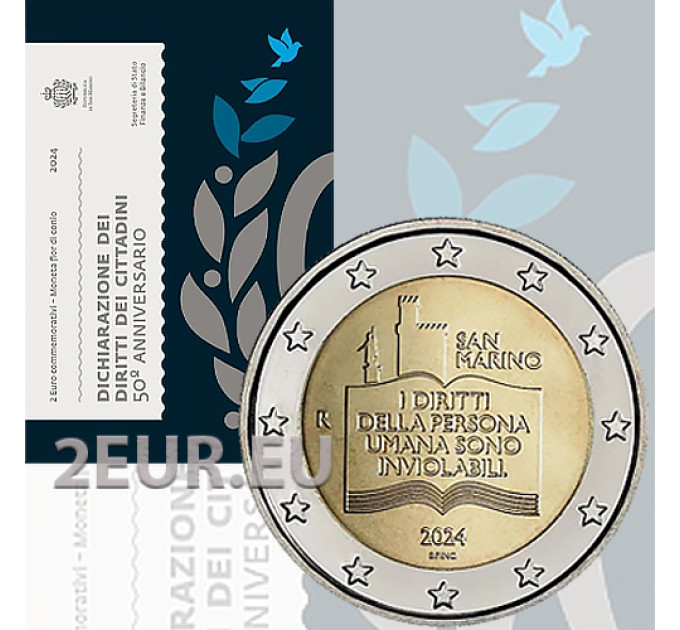 San Marino 2 euro BU 2024 - Declaration of the Rights of Citizens and Fundamental Principles of Government for 30.00 € ✅