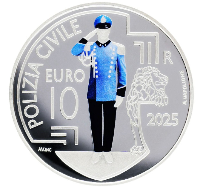San Marino 10 euro proof 2025 - Civil Police for 80.00 € ✅