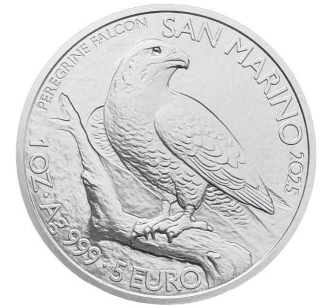 San Marino 5 euro BU 2025 - Peregrine Falcon for 110.00 € ✅