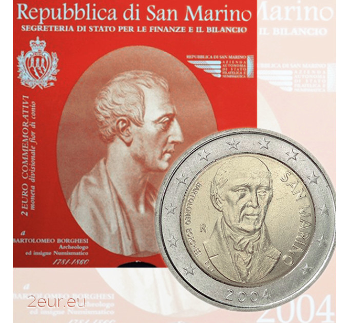San Marino 2 euros BU 2004 - Bartolomeo Borghesi por 145.00 € ✅