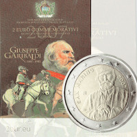 San Marino 2 euro BU 2007 - 200th Anniversary of the Birth of Giuseppe Garibaldi San Marino 2 euro BU 2007 - 200th Anniversary of the Birth of Giuseppe Garibaldi