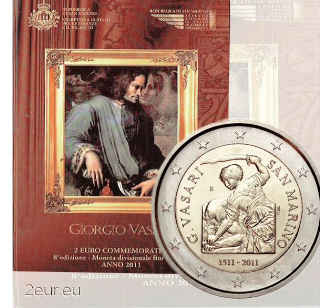 San Marino 2 euros BU 2011 - 500 Aniversario del Nacimiento de Giorgio Vasari por 31.00 € ✅
