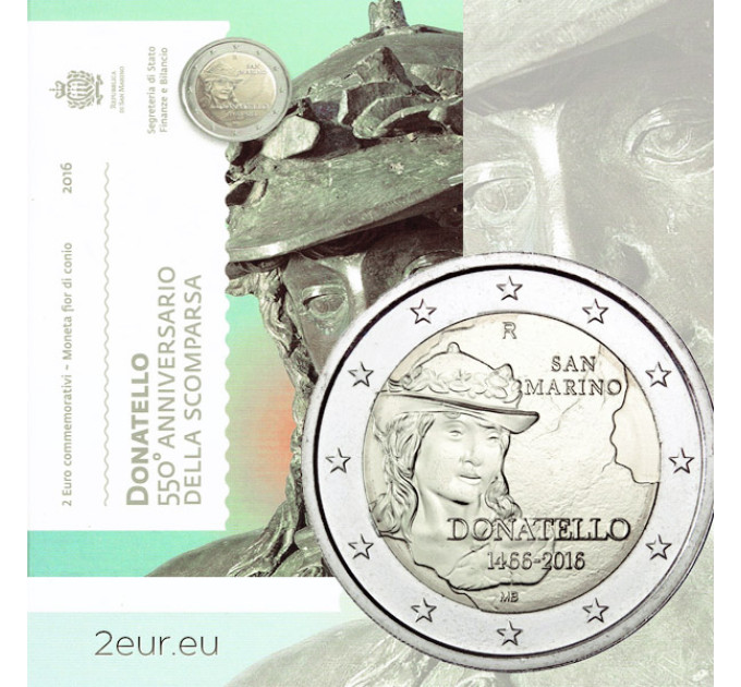 San Marino 2 euro BU 2016 - 550 Years since the Death of Donatello for 25.00 € ✅