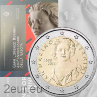 San Marino 2 euro BU 2018 - 420th Anniversary of the Birth of Gian Lorenzo Bernini San Marino 2 euro BU 2018 - 420th Anniversary of the Birth of Gian Lorenzo Bernini