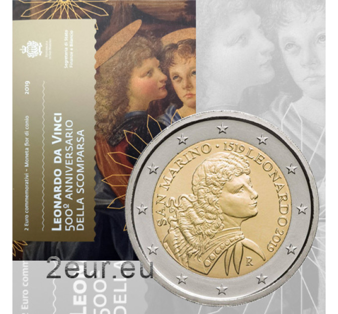San Marino 2 euros BU 2019 - 500 Aniversario de la Muerte de Leonardo da Vinci por 130.00 € ✅