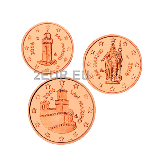 San Marino 1,2,5 cent UNC 2006 por 2.50 € ✅