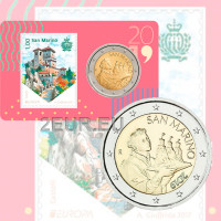 San Marino 2019 - 2€ BU C/C №4 + Sello