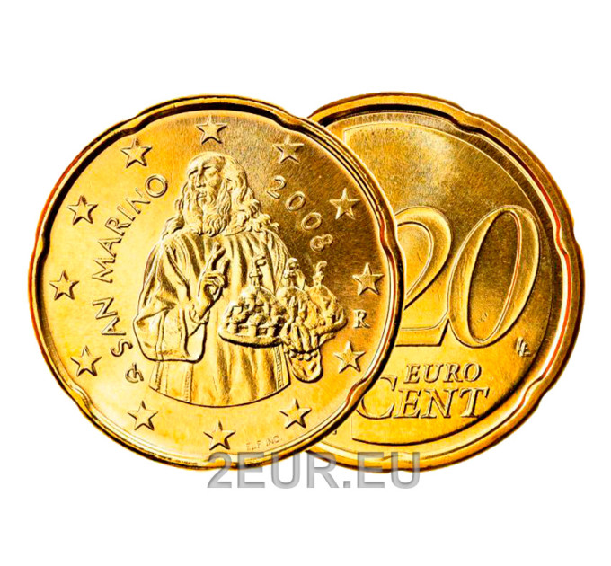 San Marino 2008 - 20 cent UNC for 1.80 € ✅