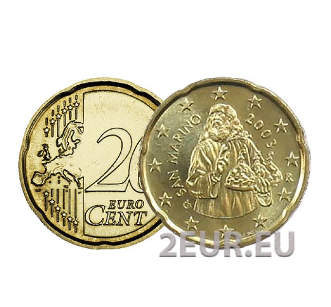 San Marino 20 centavos UNC 2003 por 3.90 € ✅
