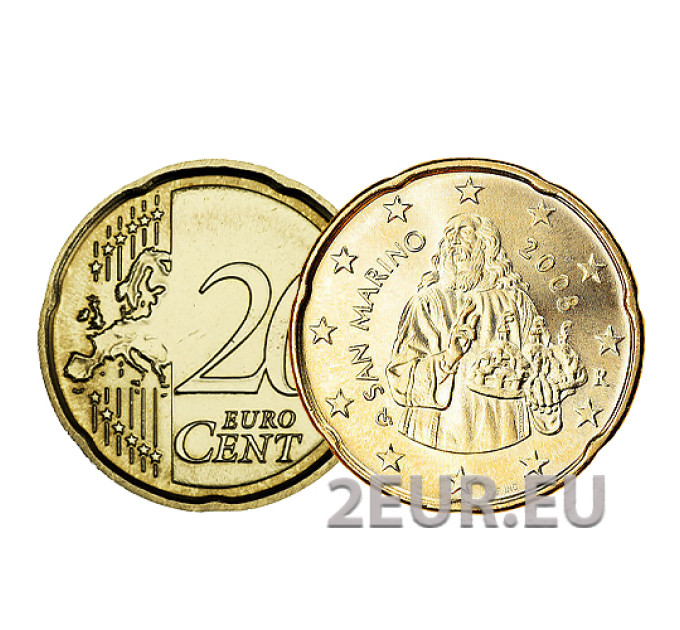 San Marino 20 centavos UNC 2008 por 3.50 € ✅