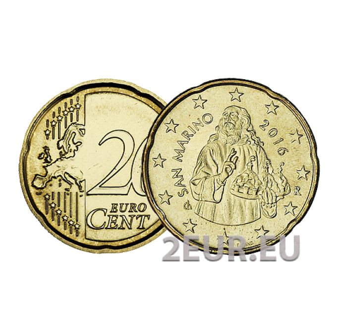 San Marino 20 Cent UNC 2016 for 5.90 € ✅