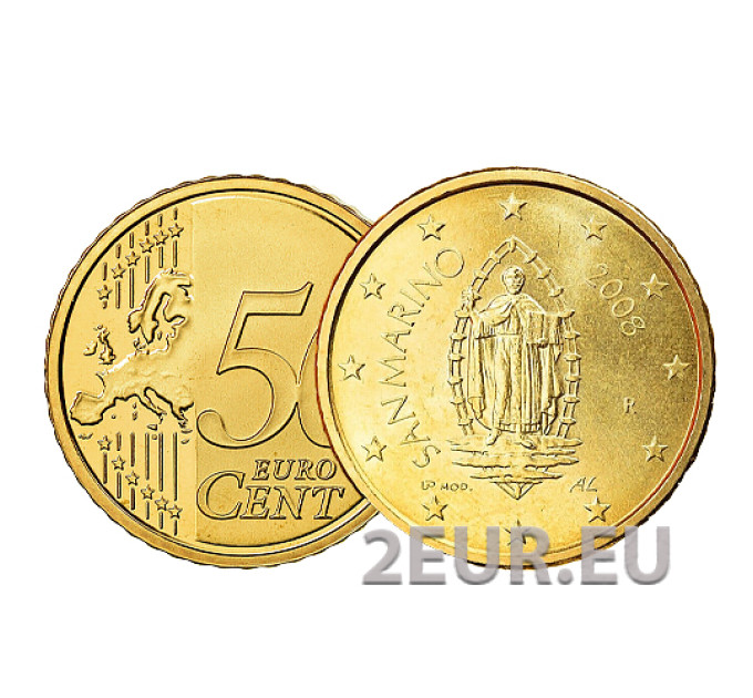 San Marino 50 centavos UNC 2008 por 3.50 € ✅