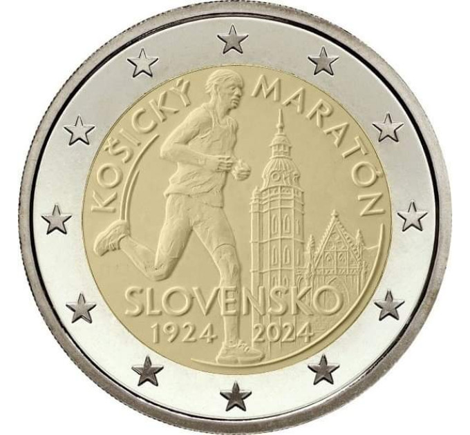 Slovakia 2 euro UNC 2024 - International Marathon in Kosice for 3.50 € ✅