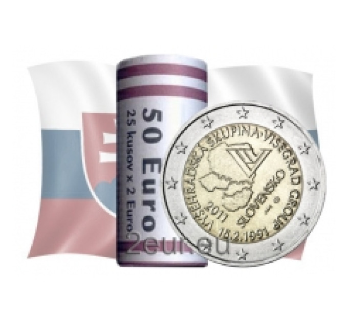 Slovakia 2 euro UNC roll 2011 - Visegrad Group for 90.00 € ✅