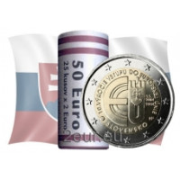 Eslovaquia 2 euros UNC rollo 2014 -10 años de membresía de Eslovaquia en la UE