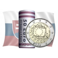 Eslovaquia 2 euros UNC rollo 2015 - 30 años de la bandera de la UE