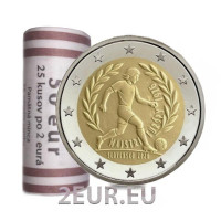 Eslovaquia 2 euros UNC rollo 2026 - Campeonato Europeo de Fútbol de la UEFA 1976