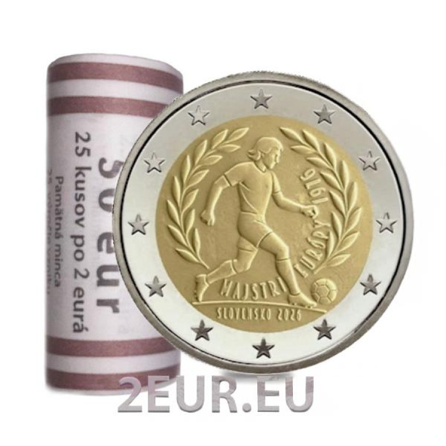 Slovakia 2 euro UNC roll 2026 - UEFA European Football Championship 1976 Slovakia 2 euro UNC roll 2026 - UEFA European Football Championship 1976