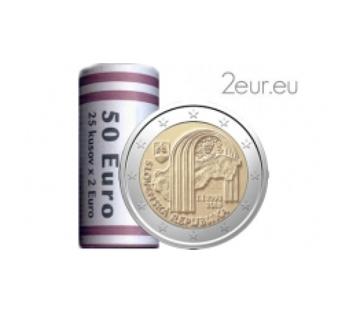Eslovaquia 2 euros UNC rollo 2018 - 25º Aniversario de la República Eslovaca por 70.00 € ✅