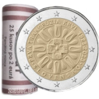 Eslovaquia 2 euros UNC rollo 2023 - Centenario de la primera transfusión de sangre en Eslovaquia