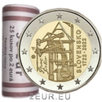 Eslovaquia 2 euros UNC rollo 2022 - 300.º aniversario de la construcción de la primera máquina de vapor atmosférico para drenaje de minas de Europa continental